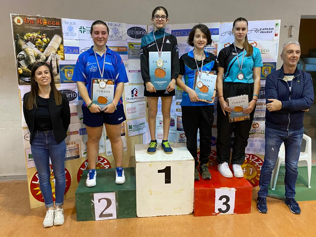 Giornate Rosa di Cortemaggiore 13 14 maggio 2023 podio del singolare di quarta categoria