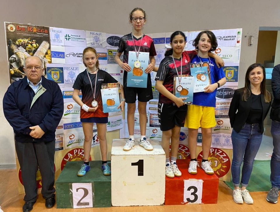 Giornate Rosa di Cortemaggiore 13 14 maggio 2023 podio del singolare di quinta categoria