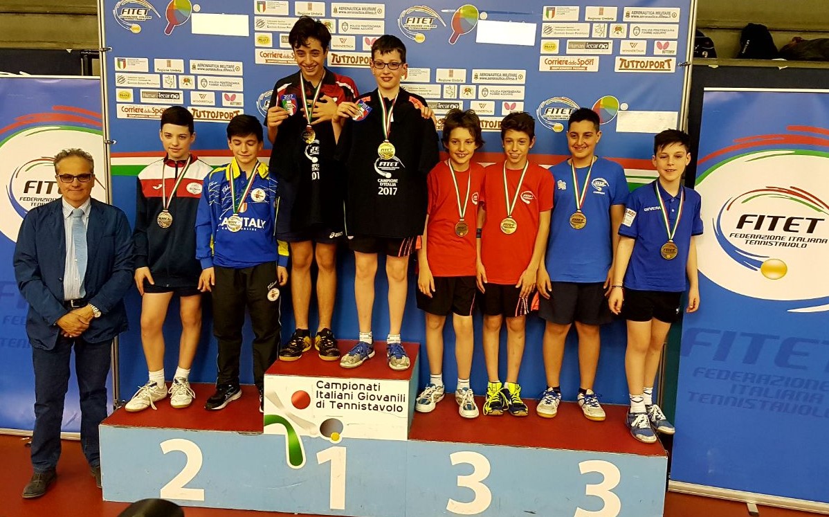 Giovanni Novi bronzo nel doppio Ragazzi nel 2017 con Riccardo Varone