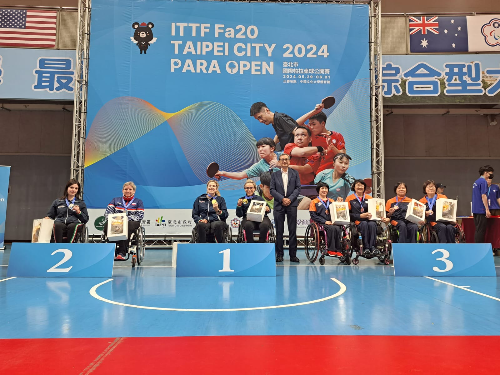 ITTF Taipei City Para Open 2024 podio del doppio femminile classe WD5 10