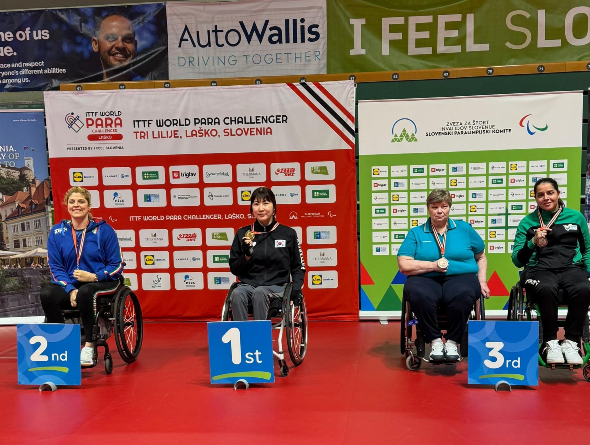 ITTF World Para Challenger Lasko 2026 podio del singolare femminile di classe 2 con Giada Rossi argento