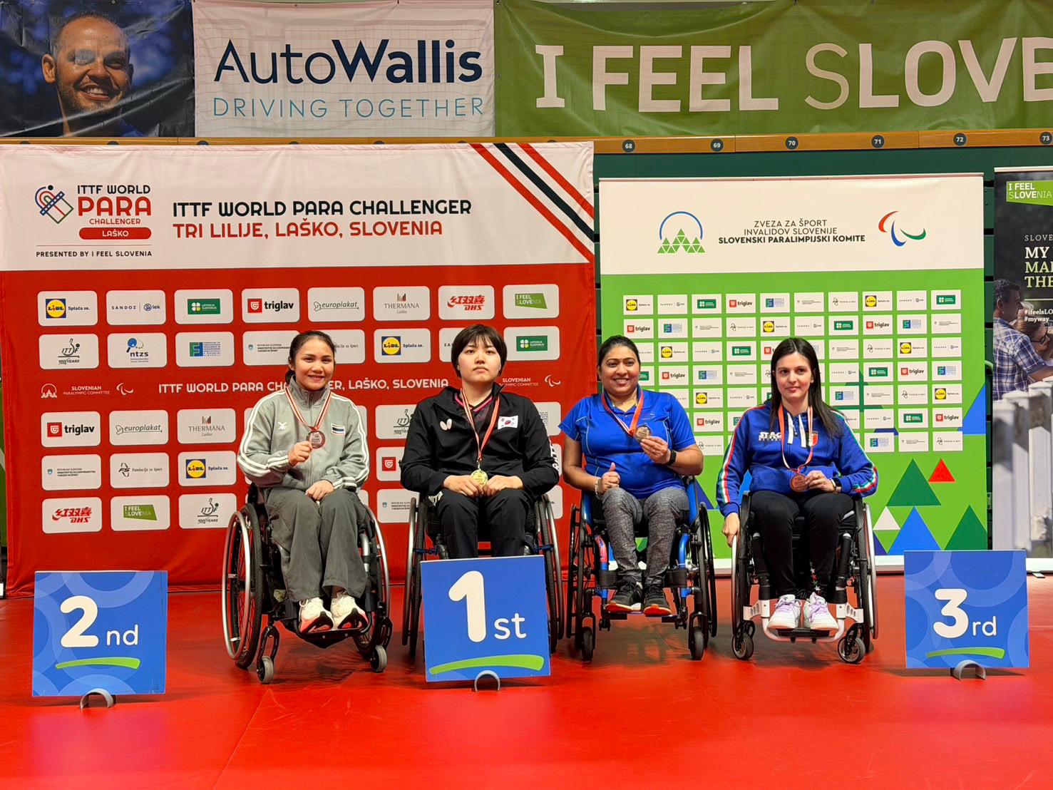 ITTF World Para Challenger Lasko 2026 podio del singolare femminile di classe 3 con Carlotta Ragazzini bronzo