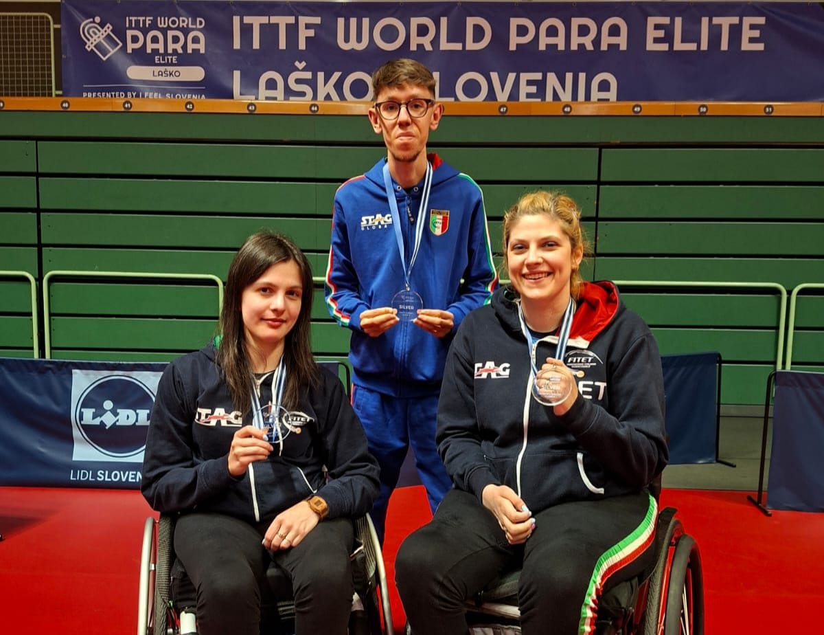 ITTF World Para Elite Lasko 2025 Carlotta Ragazzini Matteo Parenzan e Giada Rossi argenti