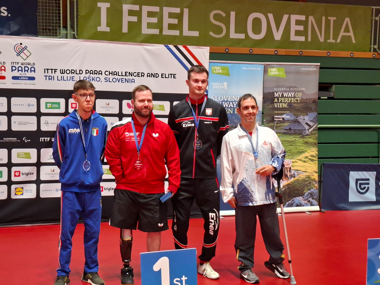 ITTF World Para Elite Lasko 2025 podio del singolare di classe 6 con Matteo Parenzan argento