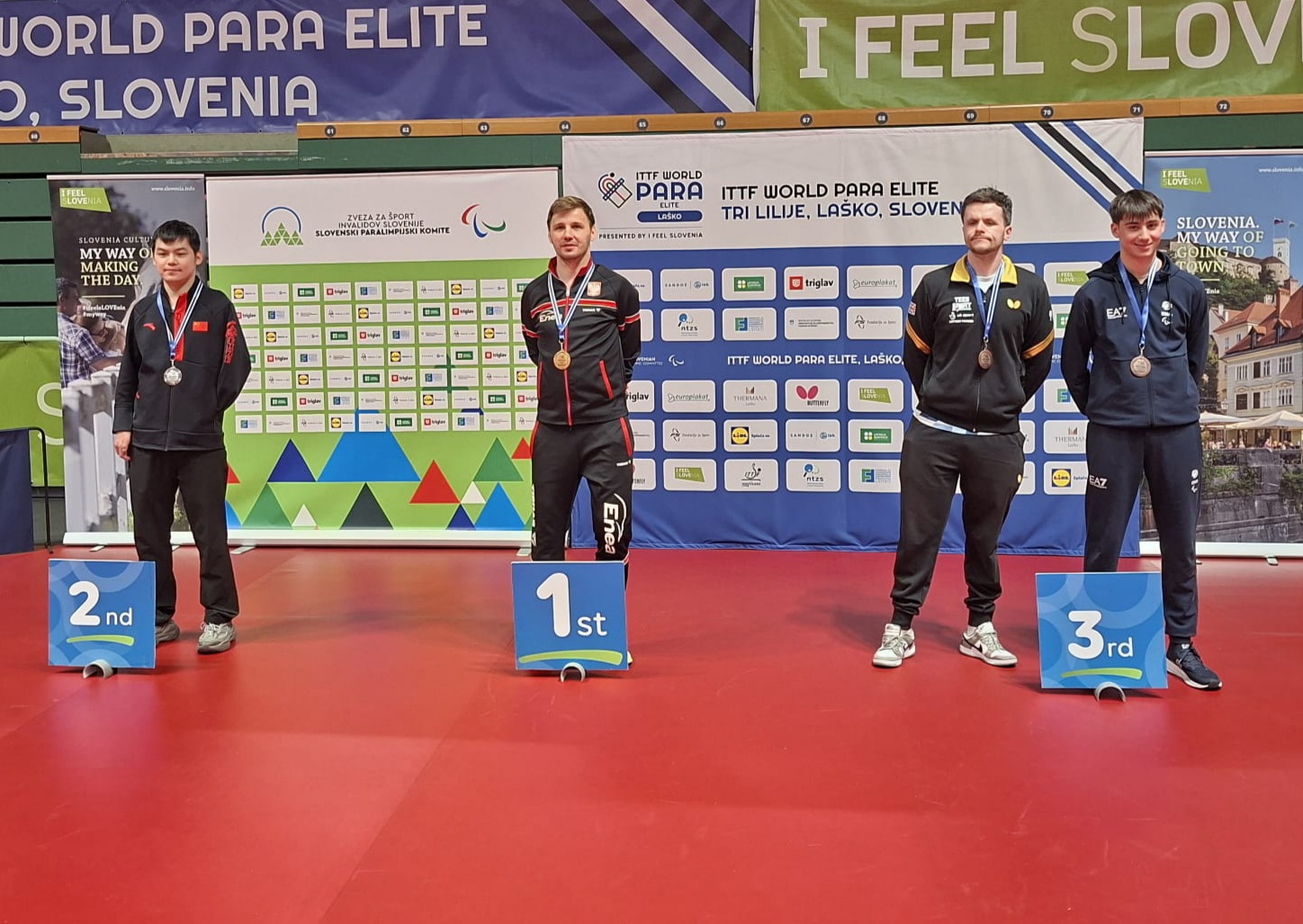 ITTF World Para Elite Lasko 2026 podio del singolare di classe 8 con Ludo Bini bronzo