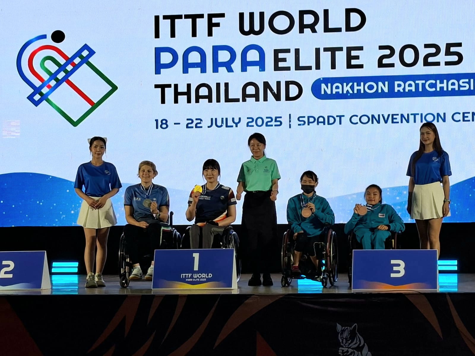 ITTF World Para Elite Nakhon Ratchasima 2025 podio del singolare di classe 1 2 con Giada Rossi argento