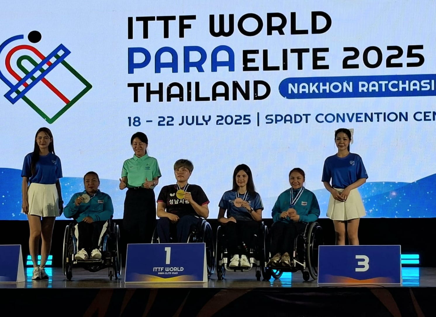 ITTF World Para Elite Nakhon Ratchasima 2025 podio del singolare di classe 3 con Carlotta Ragazzini bronzo