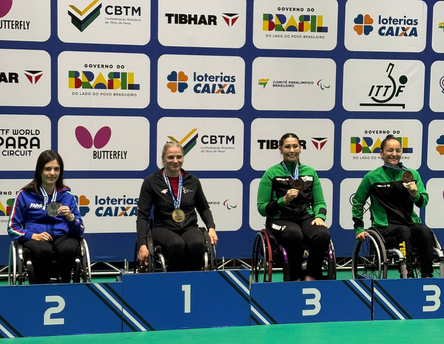 ITTF World Para Elite Sao Paulo podio del singolare di classe 1 3 con Carlotta Ragazzini argento