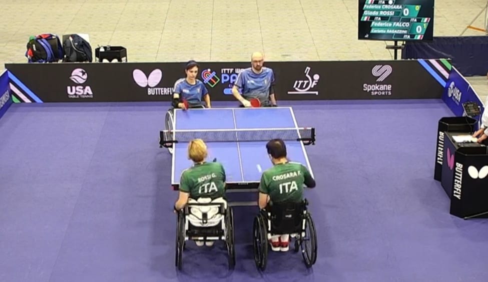 ITTF World Para Elite Spokane 2025 derby fra Falco e Ragazzini e Crosara e Rossi