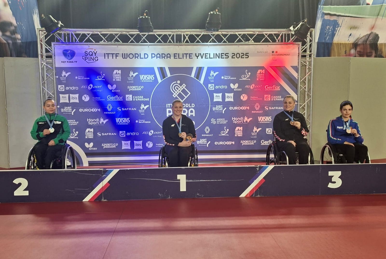 ITTF World Para Elite Yvelines 2025 podio del singolare di classe 2 3 con Carlotta Ragazzini bronzo