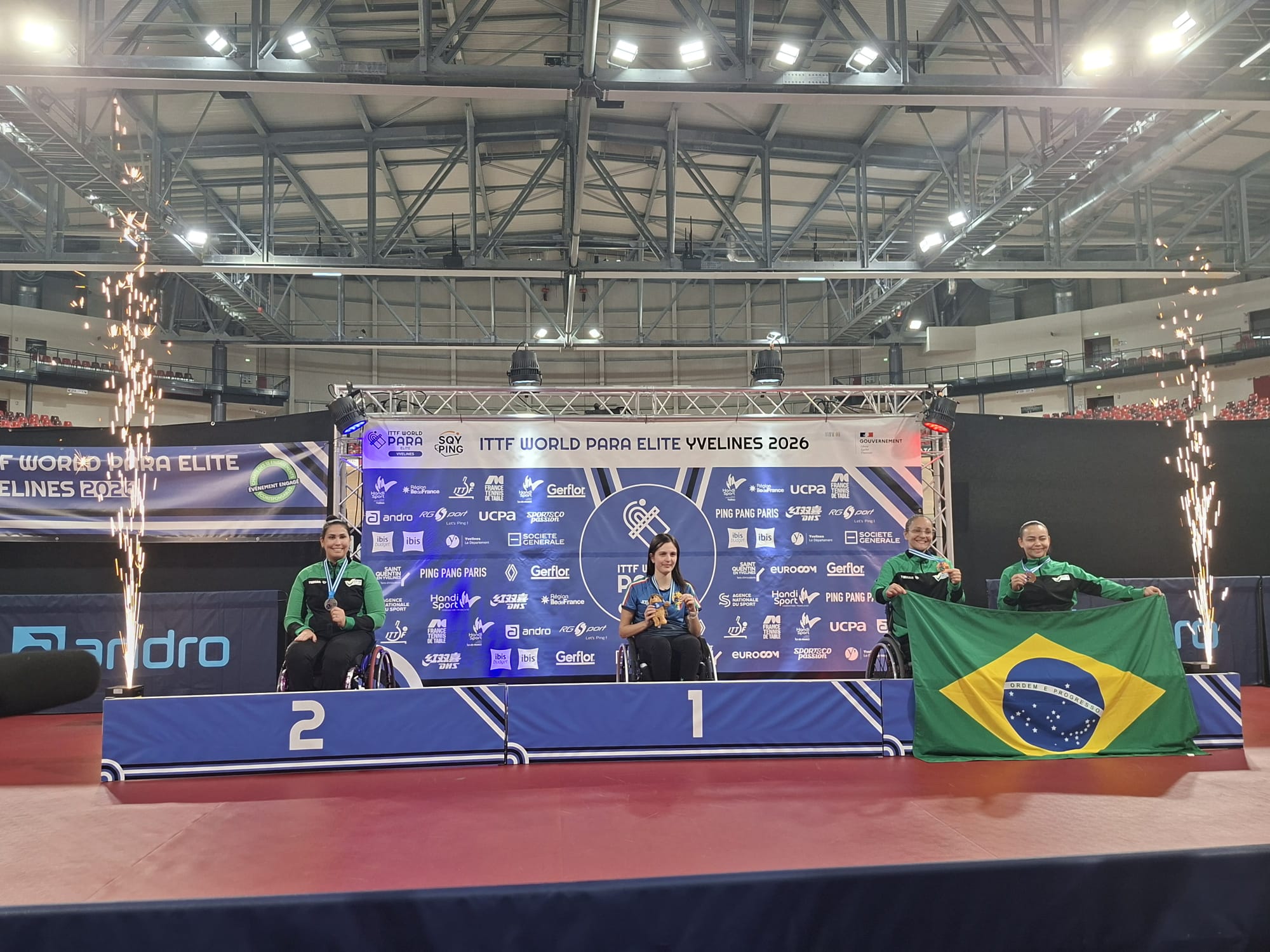 ITTF World Para Elite Yvelines 2026 podio del singolare di classe 3 con Carlotta Ragazzini oro