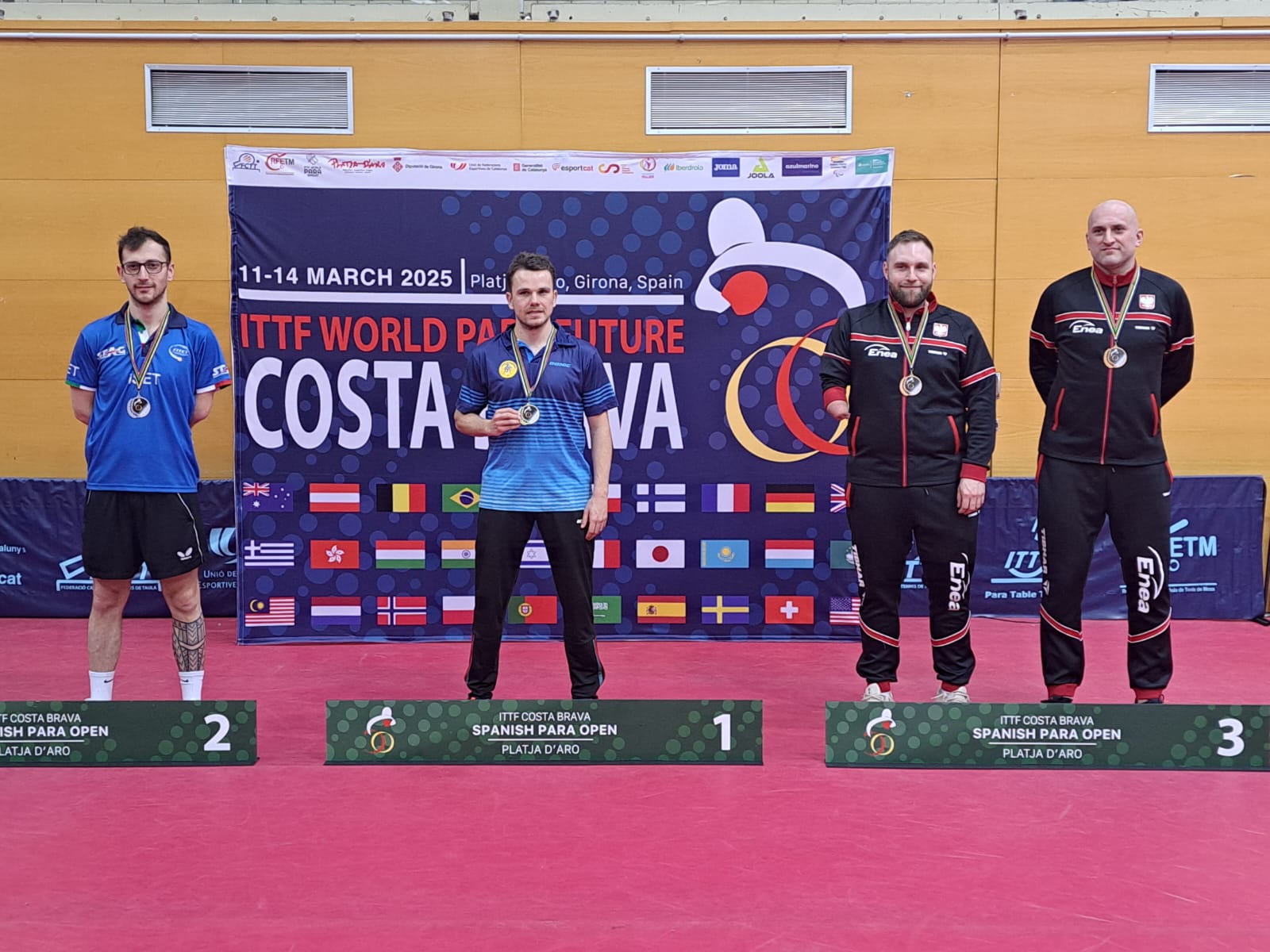 ITTF World Para Future Costa Brava 2025 podio del singolare di classe 10 con Lorenzo Cordua argento