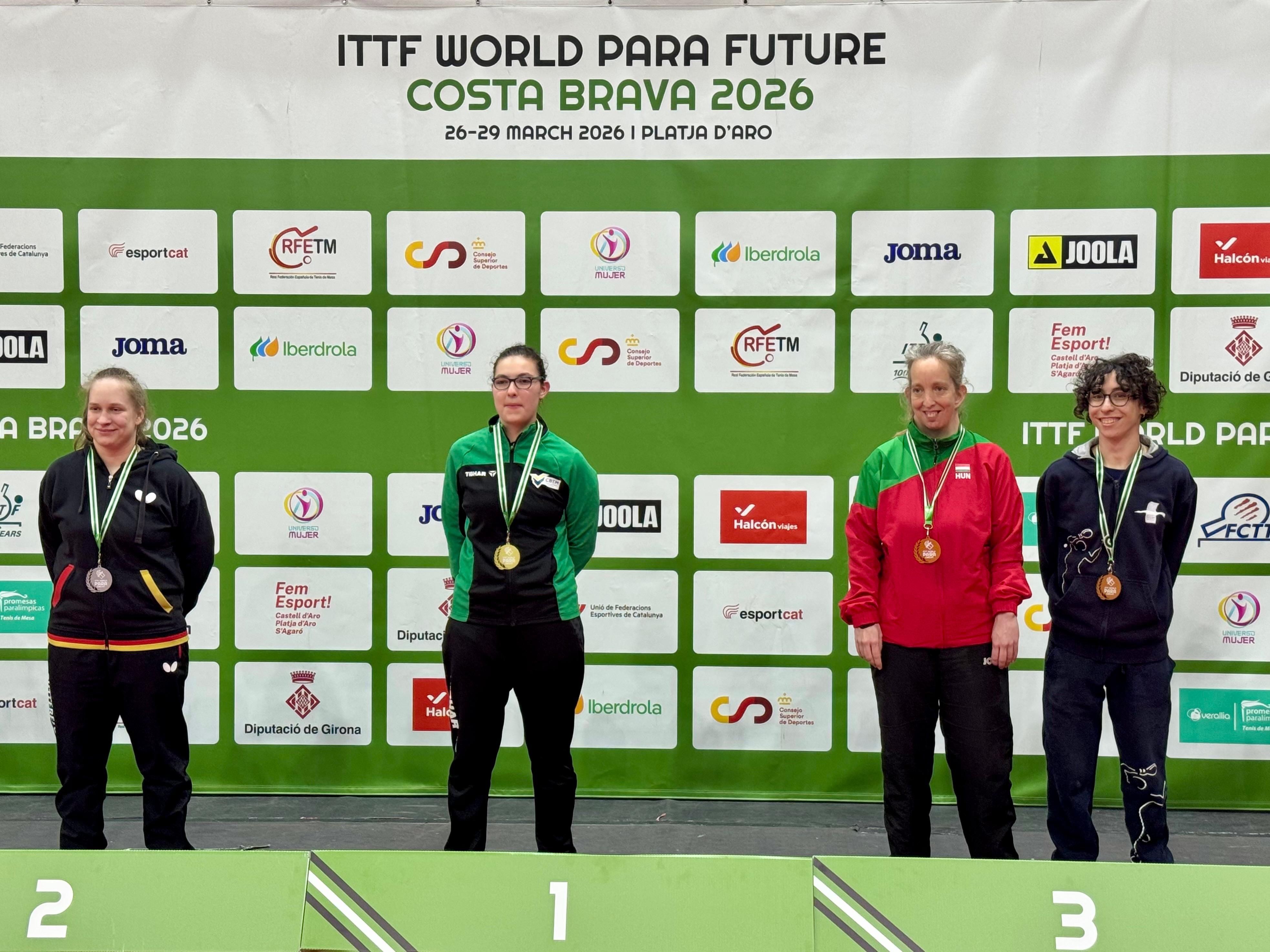 ITTF World Para Future Costa Brava 2026 podio del singolare femminile di classe 8 con Noemi Vescovo bronzo