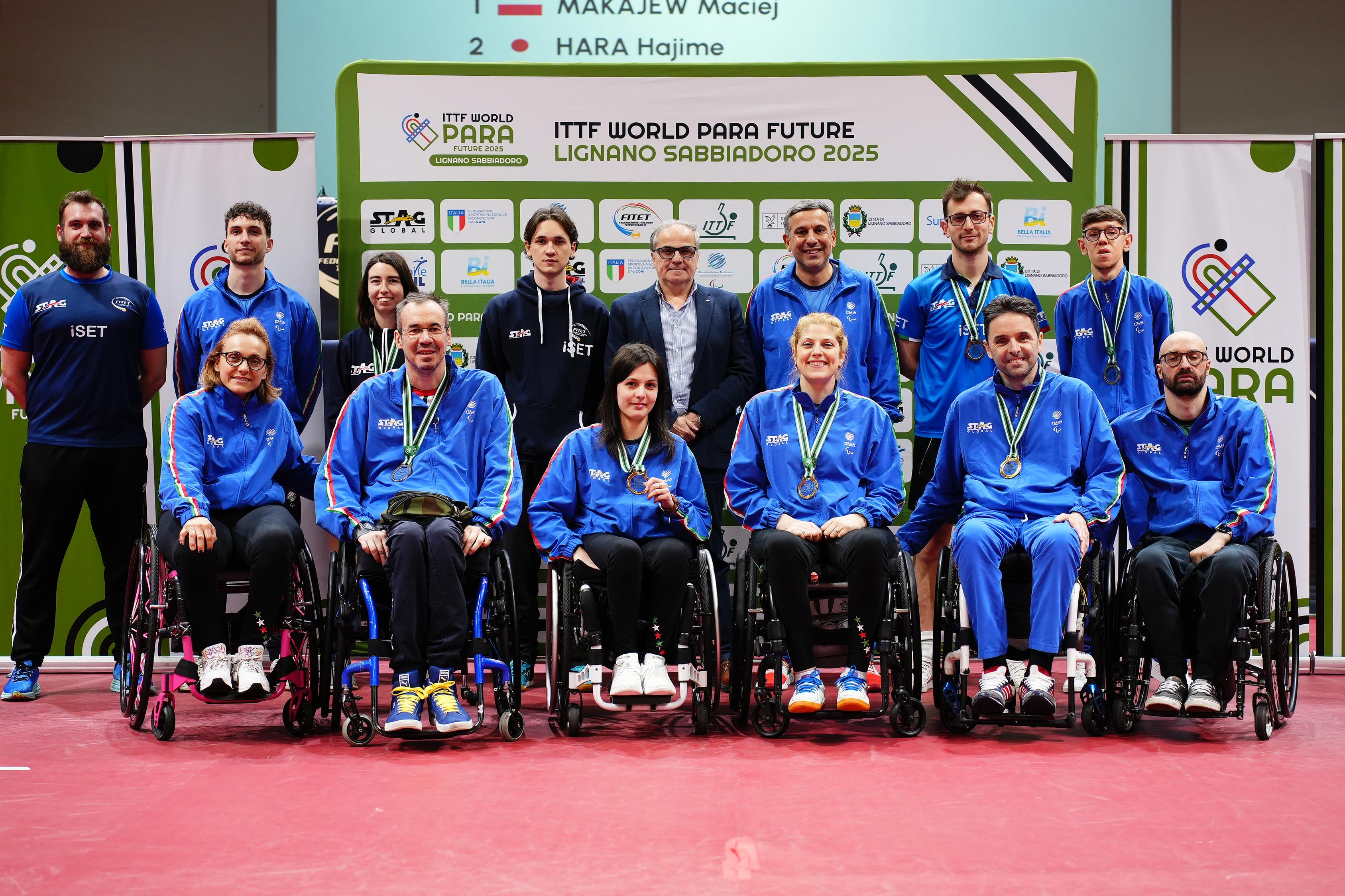 ITTF World Para Future Lignano 2025 azzurri con il presidente Renato Di Napoli