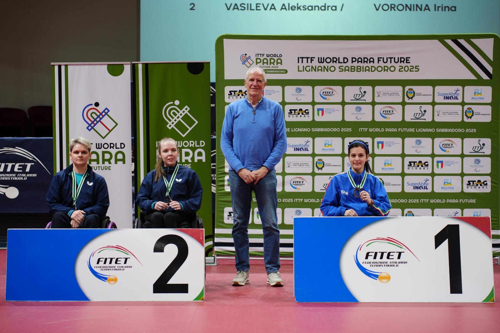 ITTF World Para Future Lignano 2025 podio del doppio femminile di classe WD10