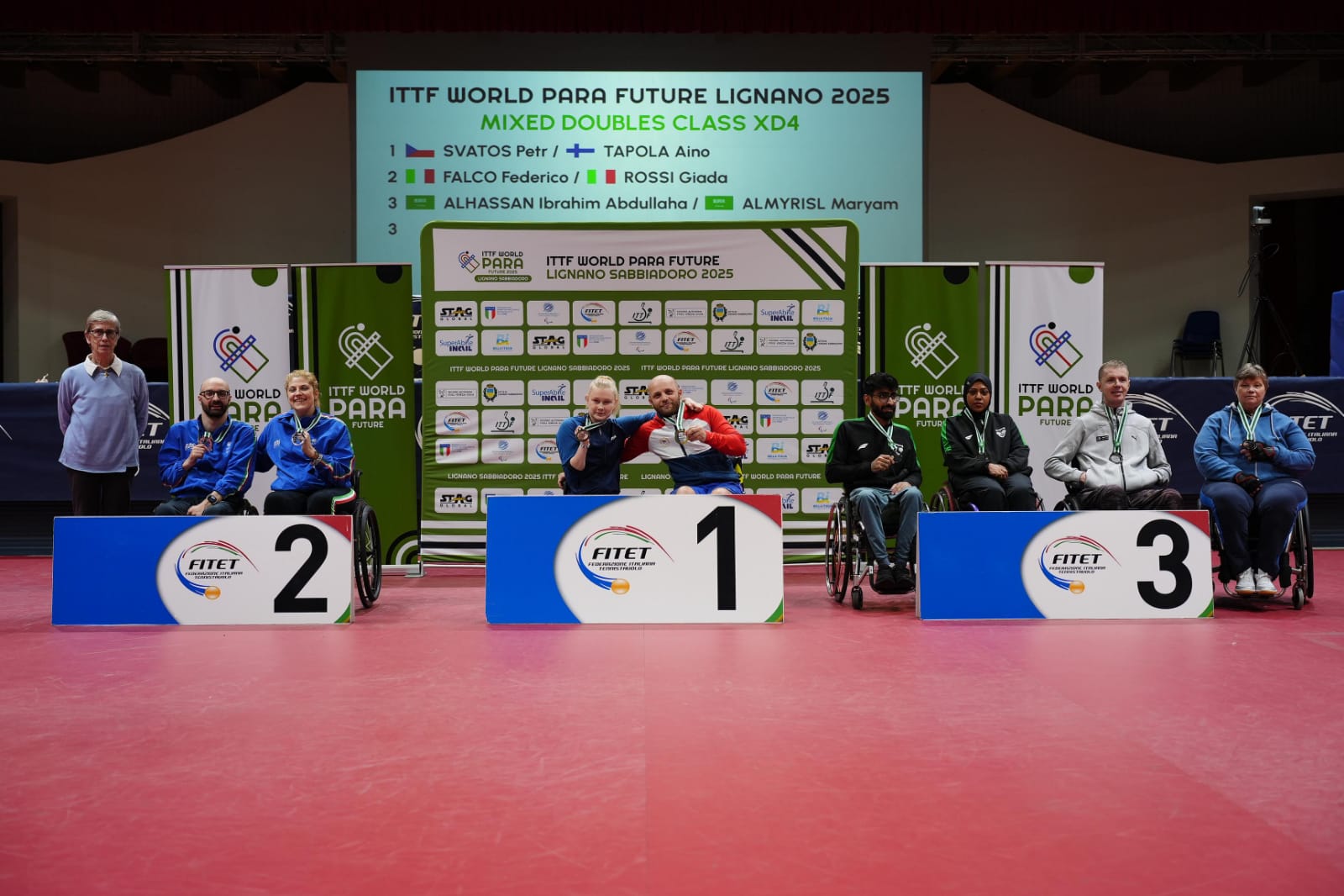 ITTF World Para Future Lignano 2025 podio del doppio misto di classe XD4