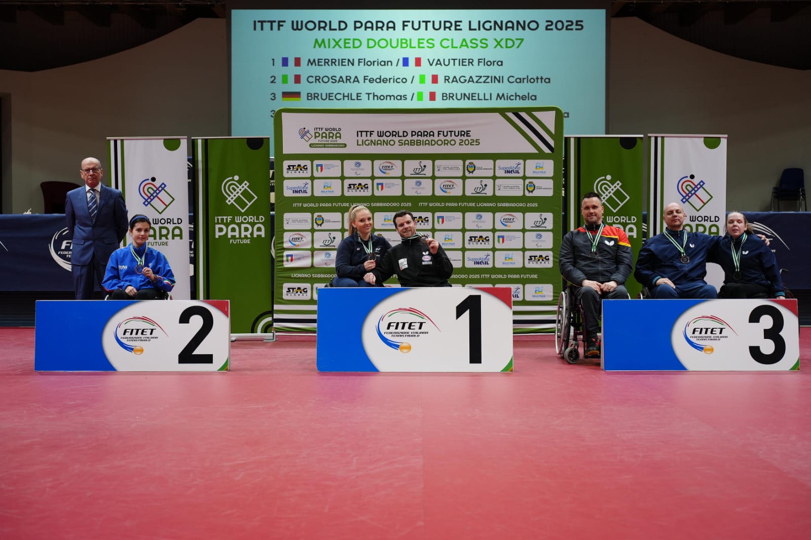 ITTF World Para Future Lignano 2025 podio del doppio misto di classe XD7