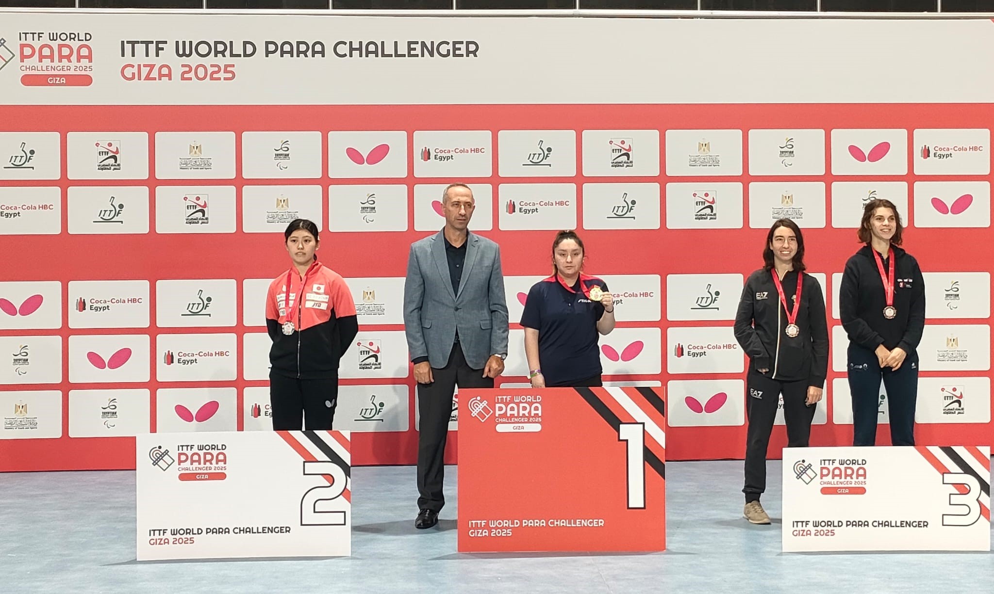 Ittf World Para Challenger Giza 2025 podio del singolare di classe 8 con Elena Elli bronzo