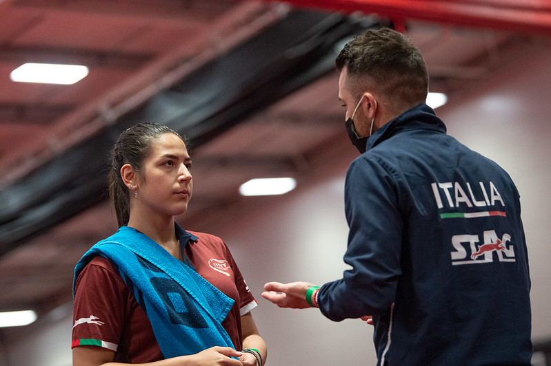 Jamila Laurenti e il tecnico Giuseppe Del Rosso WTT Youth Contender di Havirov 2021