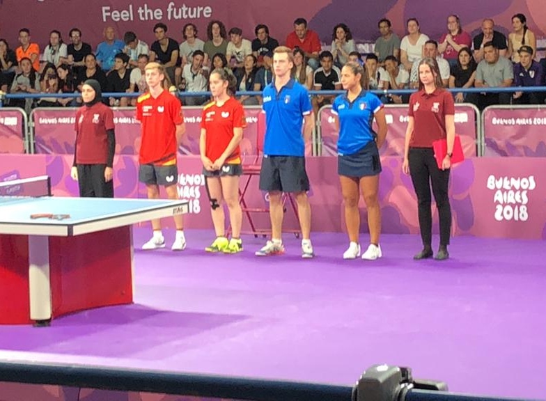 La presentazione del match a squadre miste contro la Germania
