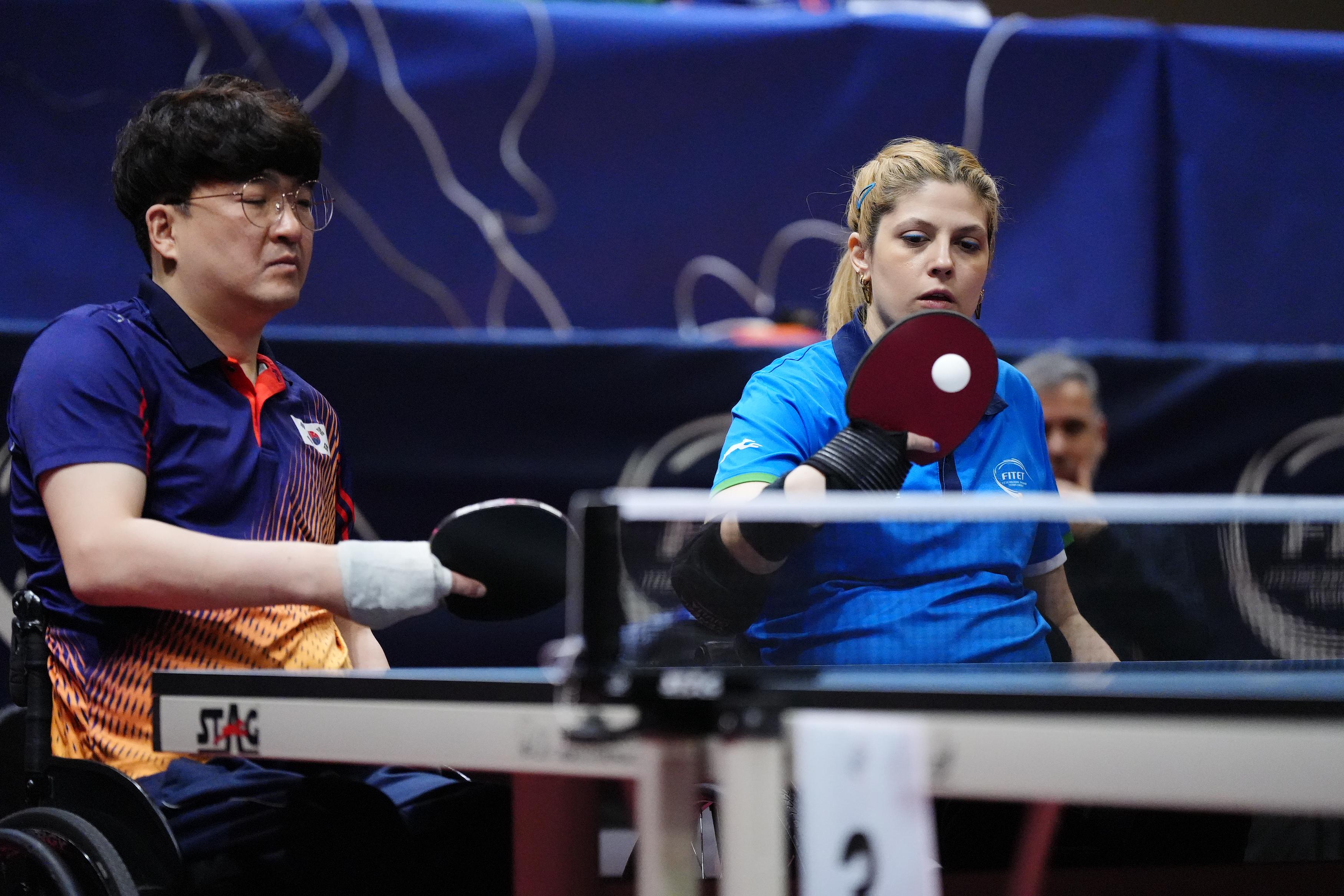 Lignano Master Para Open 2024 Giada Rossi nel doppio misto di classe XD4 con il coreano Cha Soo Yong