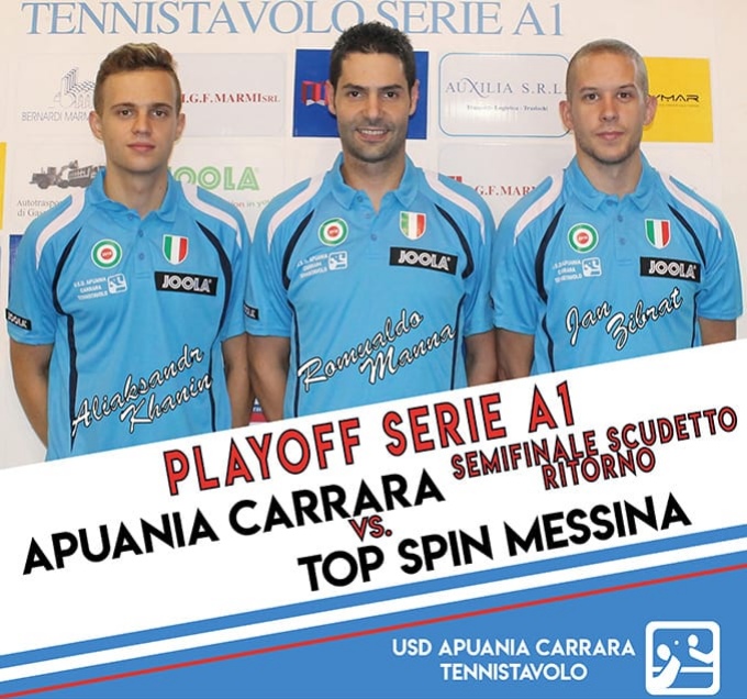 Locandina Apuania Carrara Top Spin semifinale scudetto 2018 2019