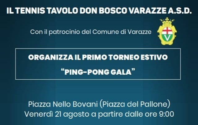 Locandina Ping pong gala di Varazze 21 agosto 2020