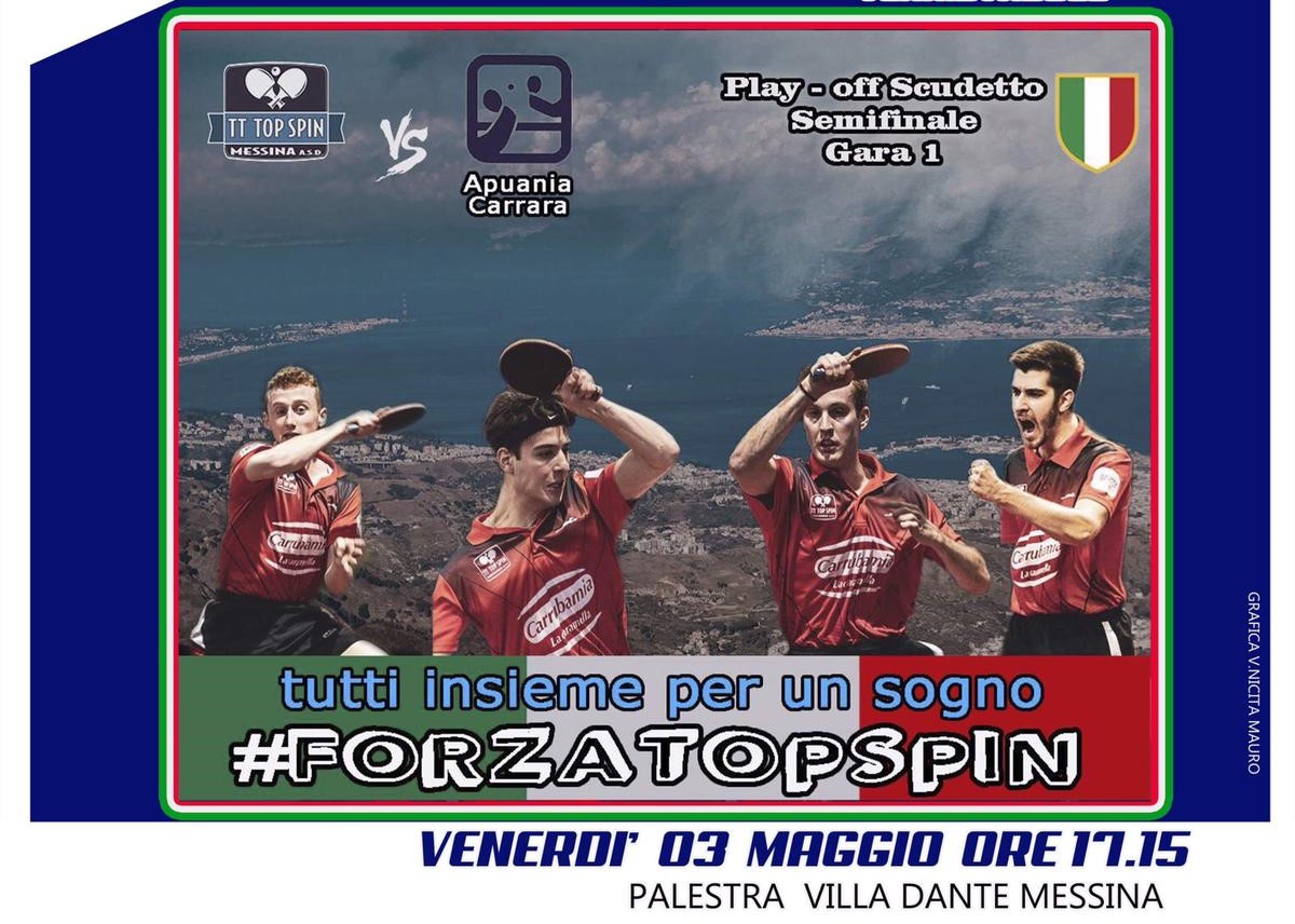 Locandina Top Spin Apuania Carrara semifinale scudetto andata 2018 2019