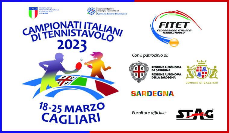 Logo con patrocini e sponsor Campionati Italiani di Cagliari 2023
