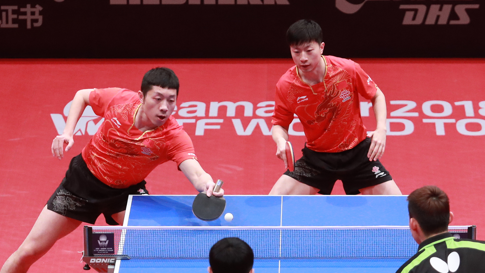 Ma Long e Xu Xin in azione