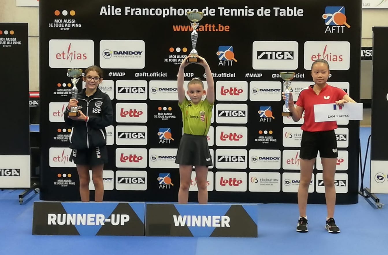 Matilde Buzzoni seconda sul podio dello Stiga Masters Minimes di Blegny 2022