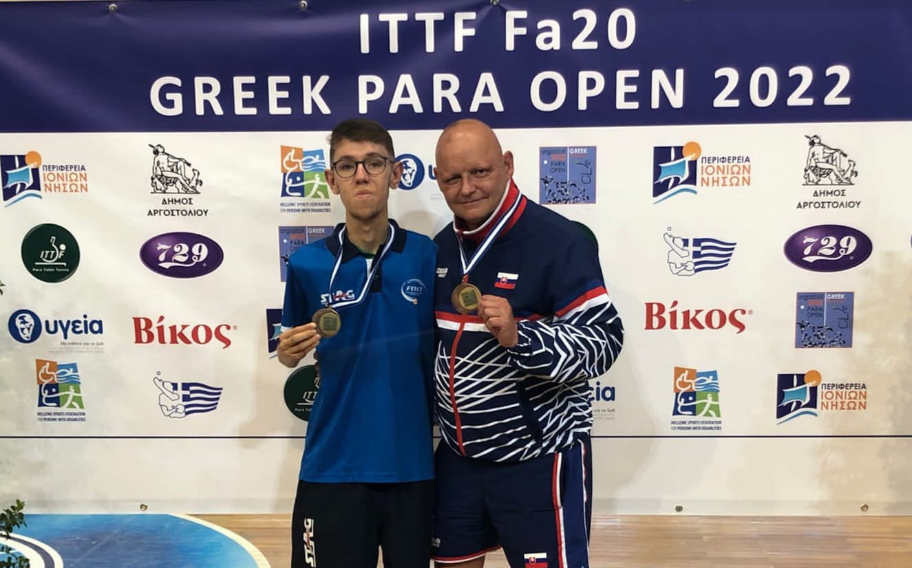 Matteo Parenzan argento nel misto MD14 con lo slovacco Mirosvalv Jambor al Greek Para Open 2022