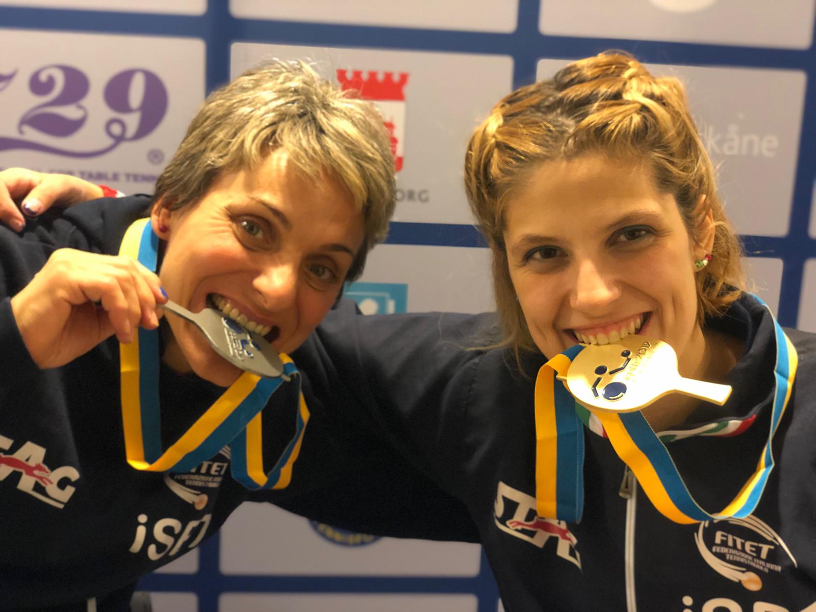 Michela Brunelli e Giada Rossi con medaglie Campionati Europei 2019