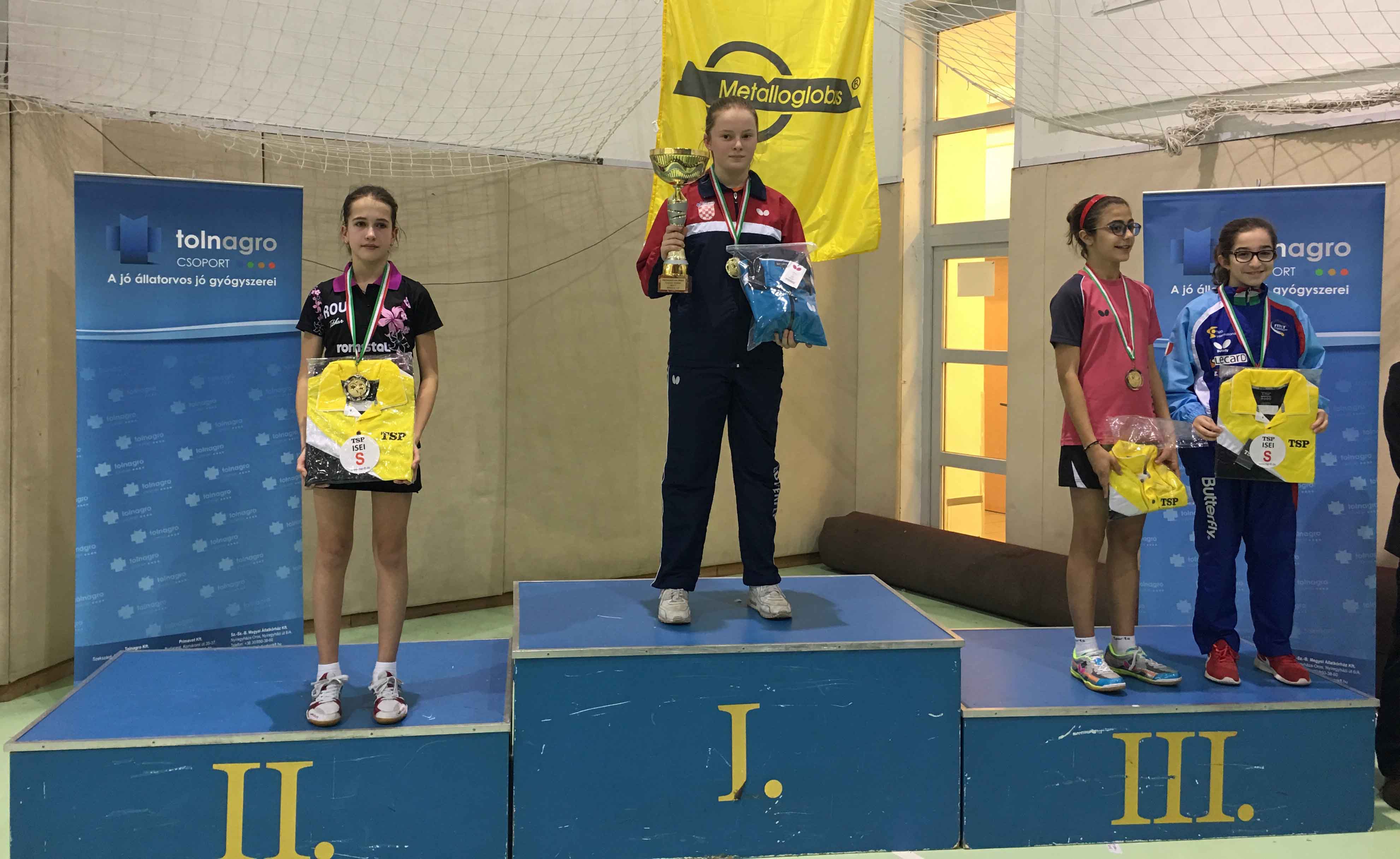 Minicadet allOpen di Ungheria 2017 podio Caterina Angeli