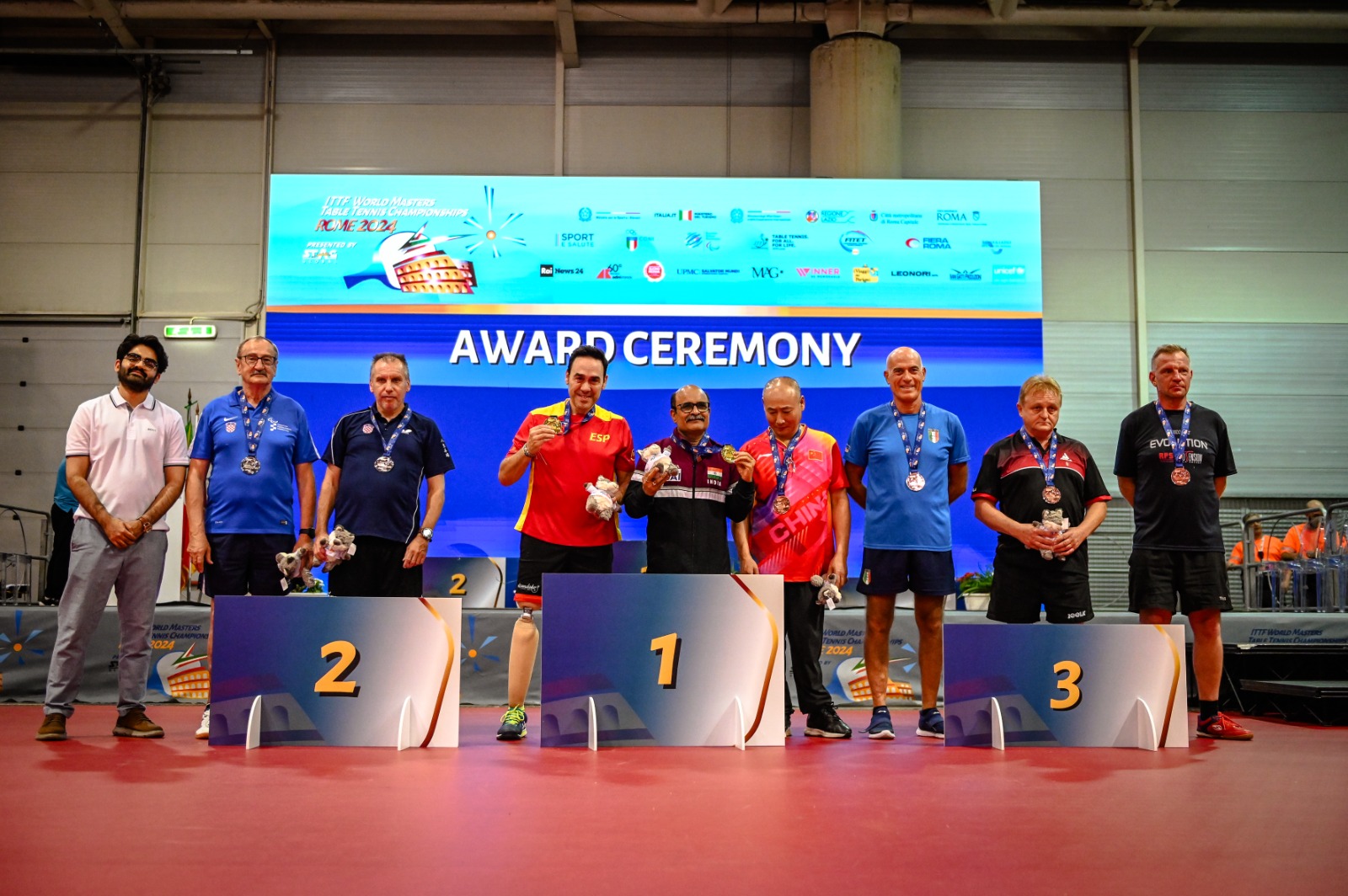 Mondiali Master di Roma podio del doppio di classe MD7 10