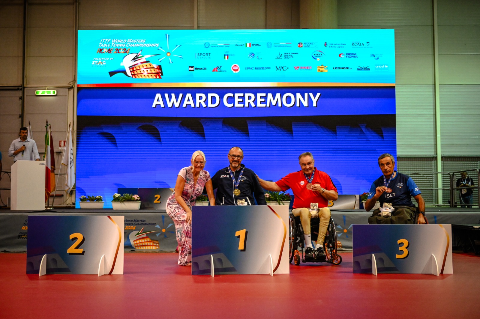 Mondiali Master di Roma podio del singolare di classe 5