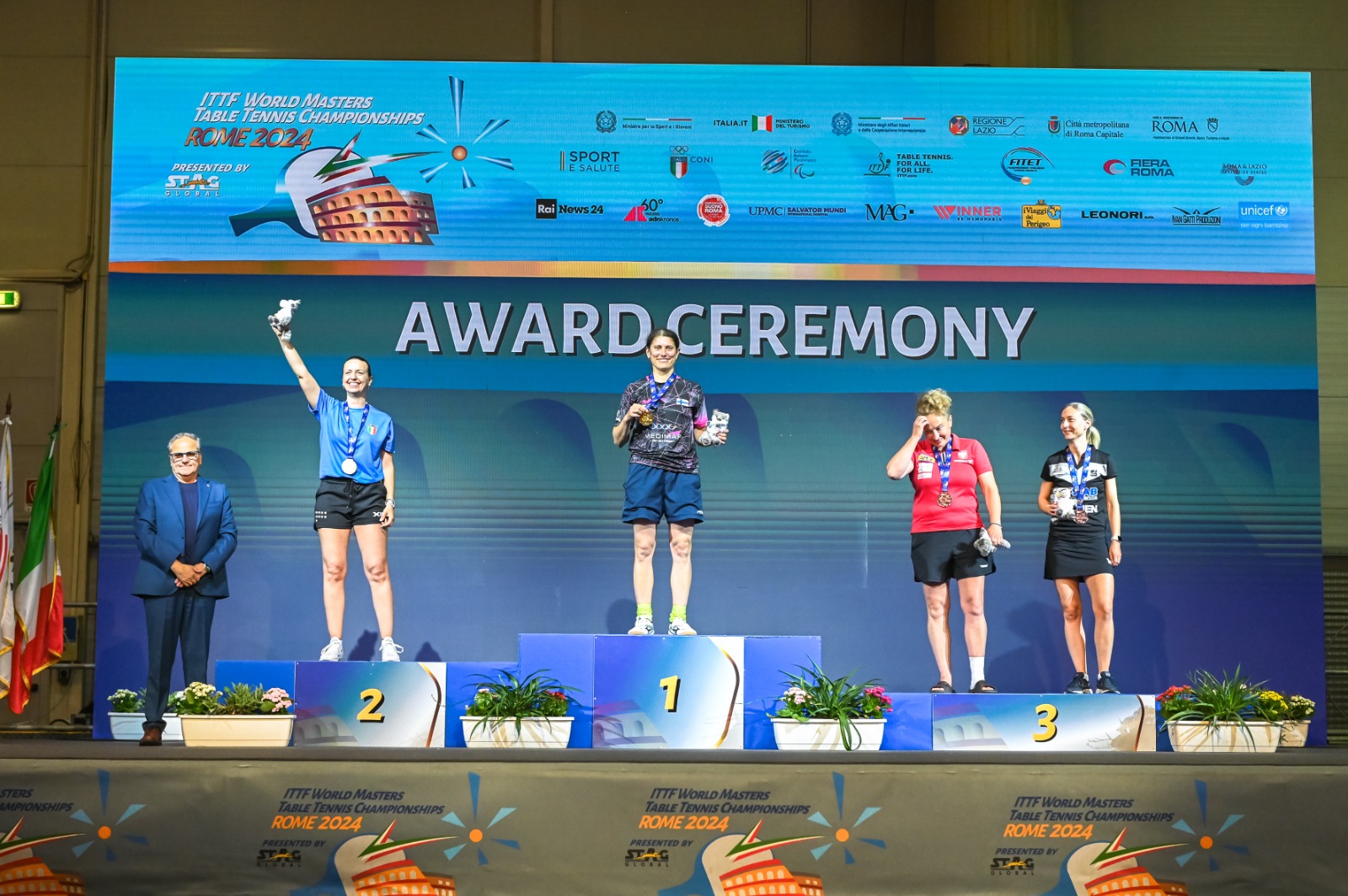Mondiali Master di Roma podio del singolare femminile Over 40