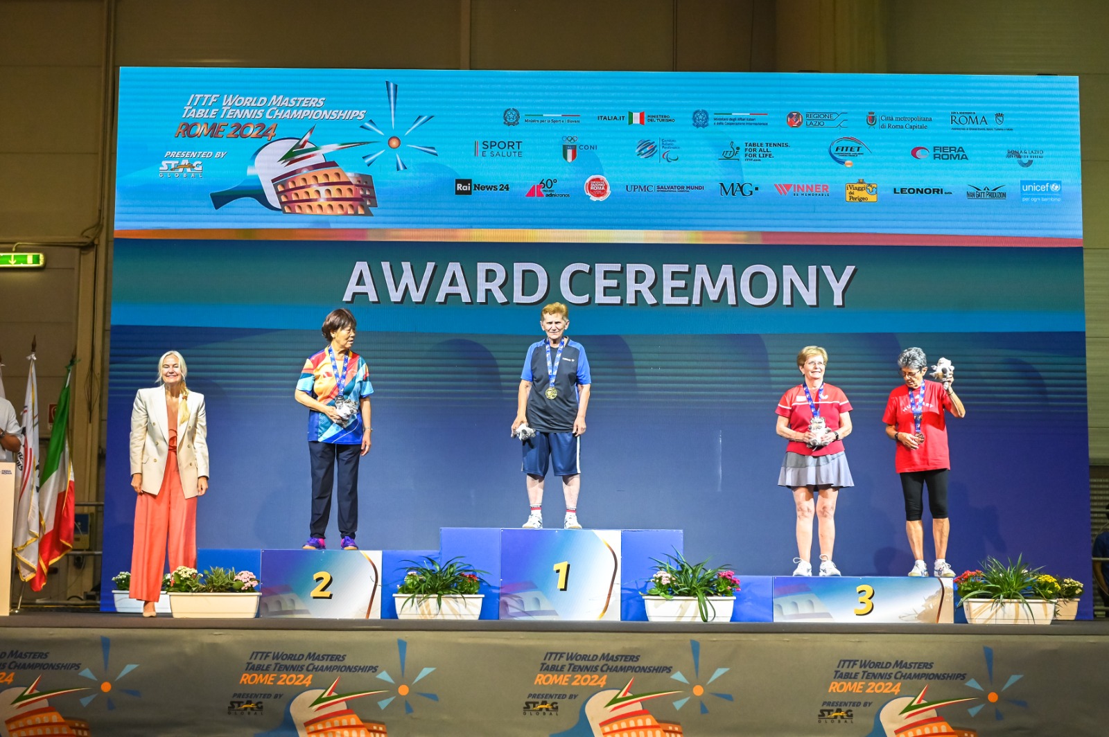Mondiali Master di Roma podio del singolare femminile Over 75