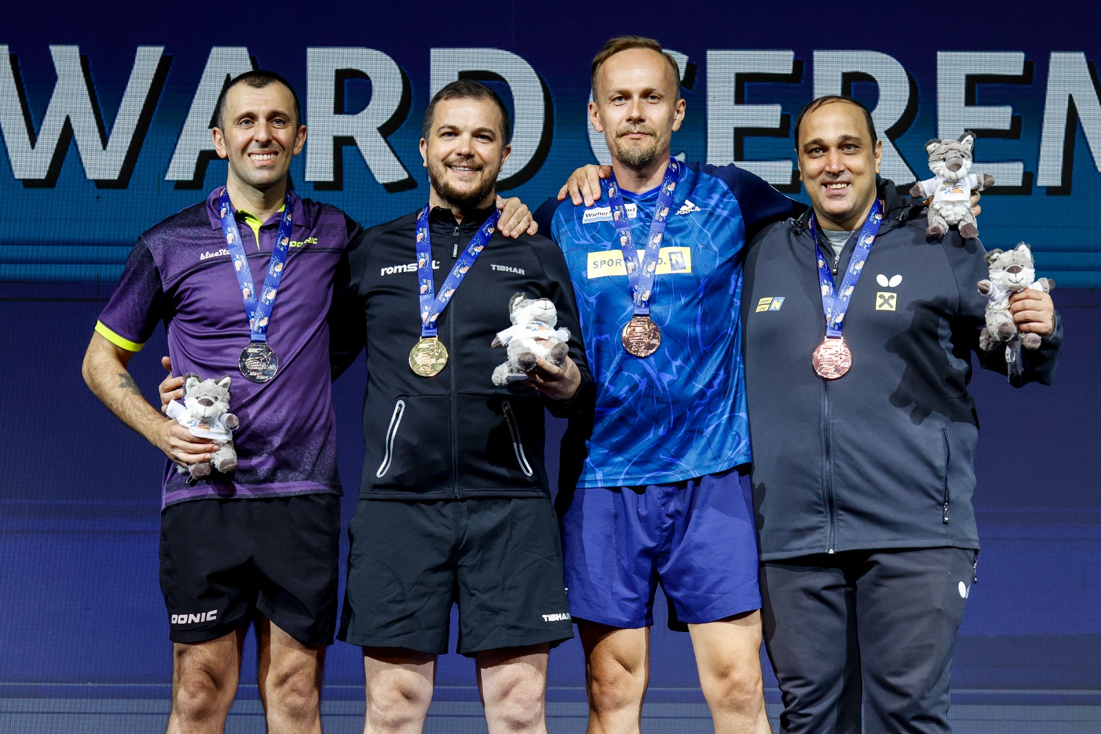 Mondiali Master di Roma podio del singolare maschile Over 45