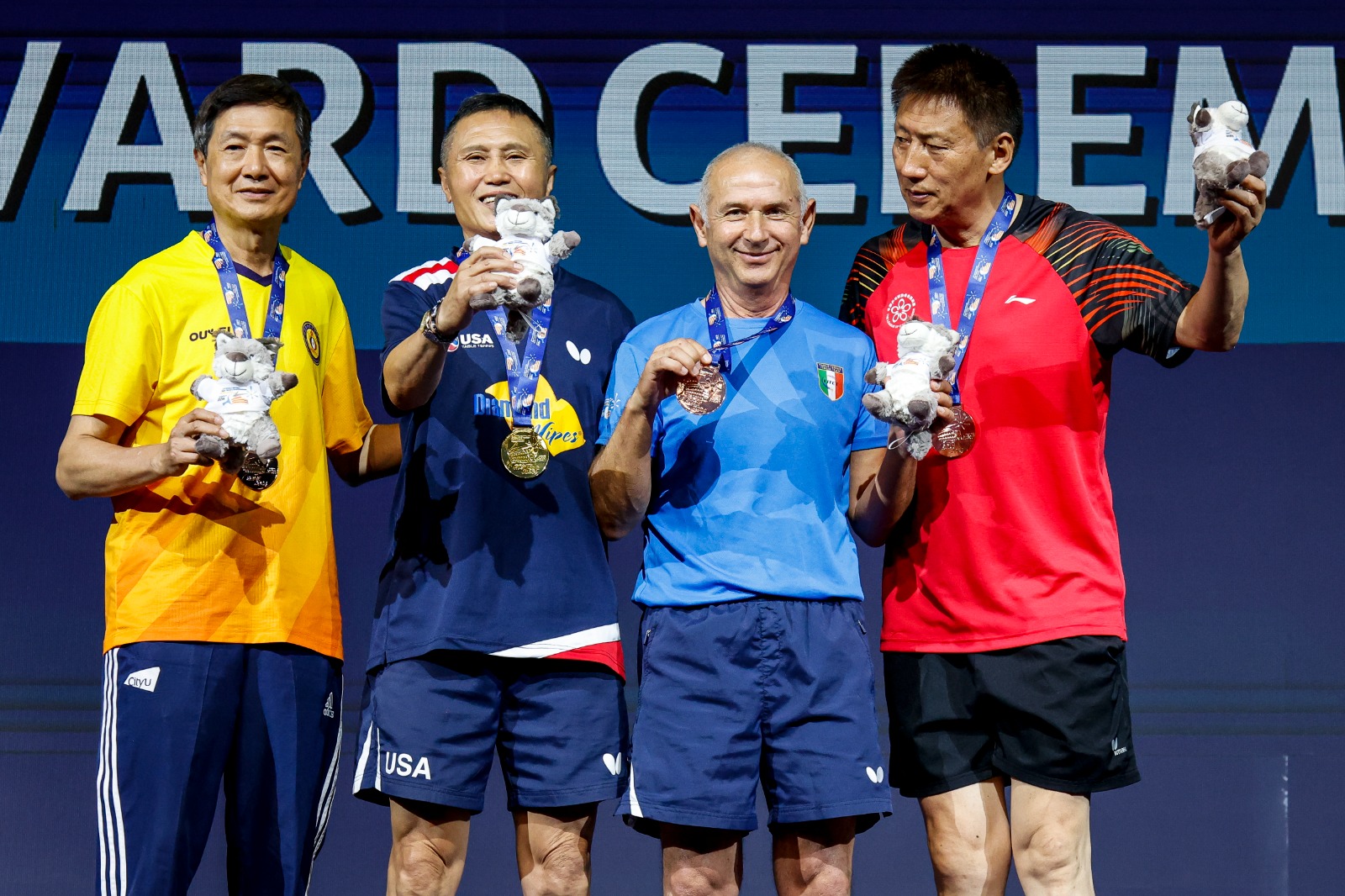Mondiali Master di Roma podio del singolare maschile Over 70