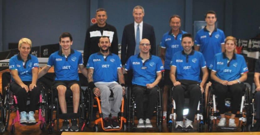 Nazionale azzurra paralimpica con lassessore Filippo Rando