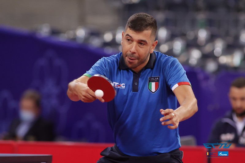 Niagol Stoyanov ai Campionati Europei a squadre di Cluj Napoca 2021 rovescio