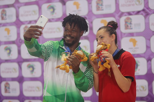 Olajide Omotayo e Dina Meshref vincono African Games 2019