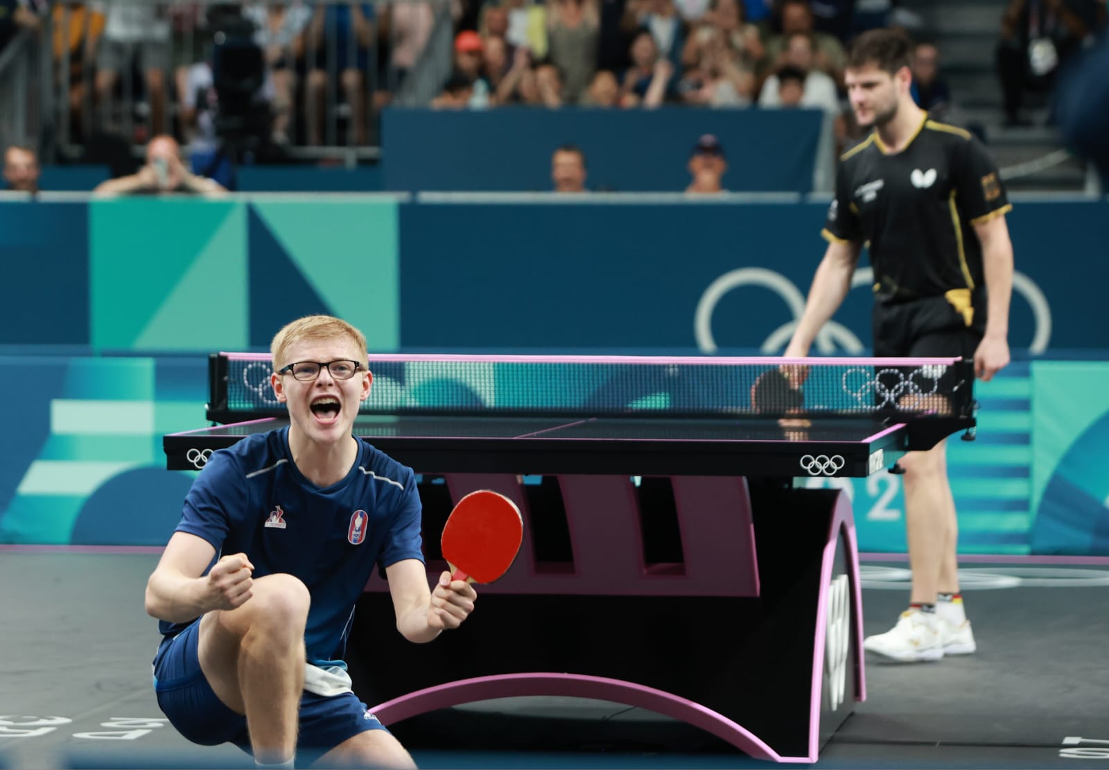 Olimpiadi di Parigi 2024 Felix Lebrun batte negli ottavi Dmitrij Ovtcharov