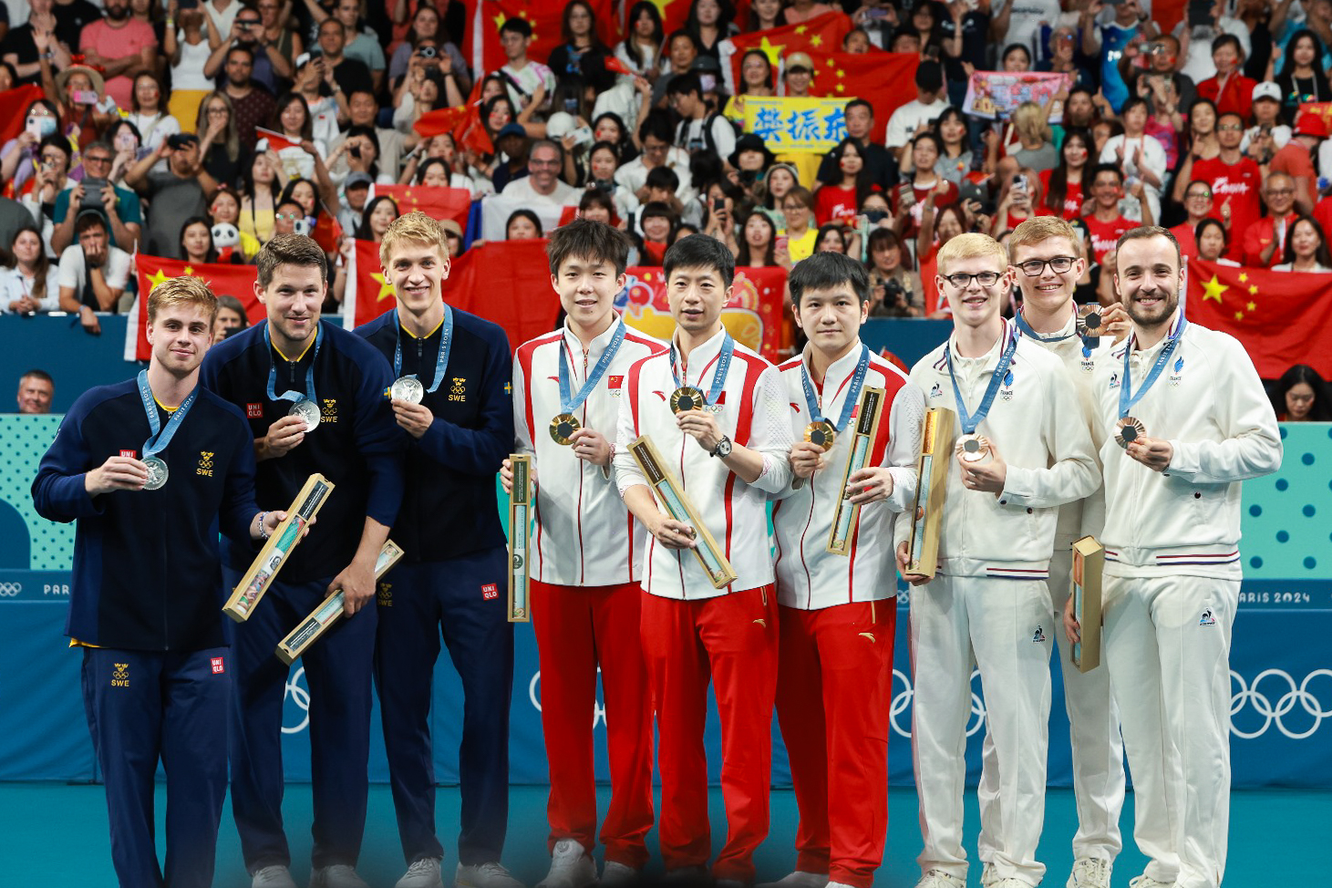 Olimpiadi di Parigi 2024 podio della gara a squadre maschile