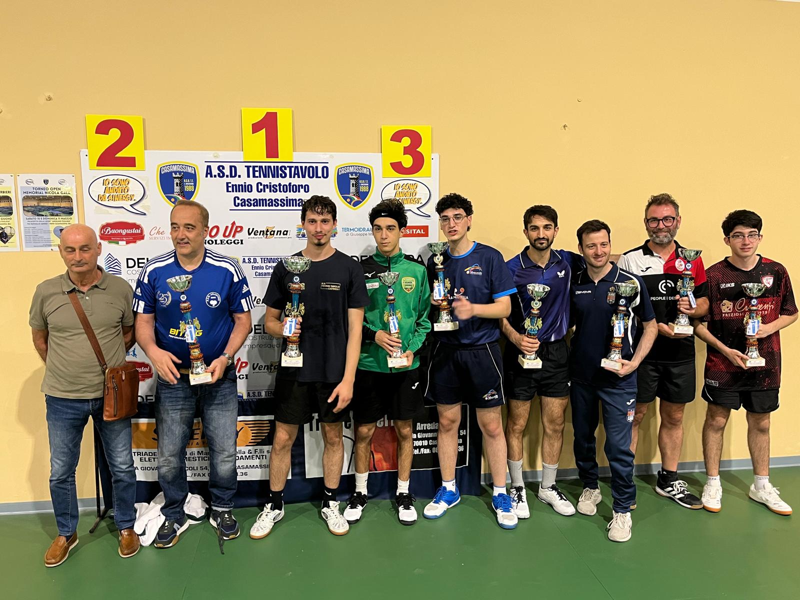 Open Memorial Michael Barbieri a Casamassima 21 22 giugno 2025 podio del singolare Over 2000 maschile Over 199 femminile