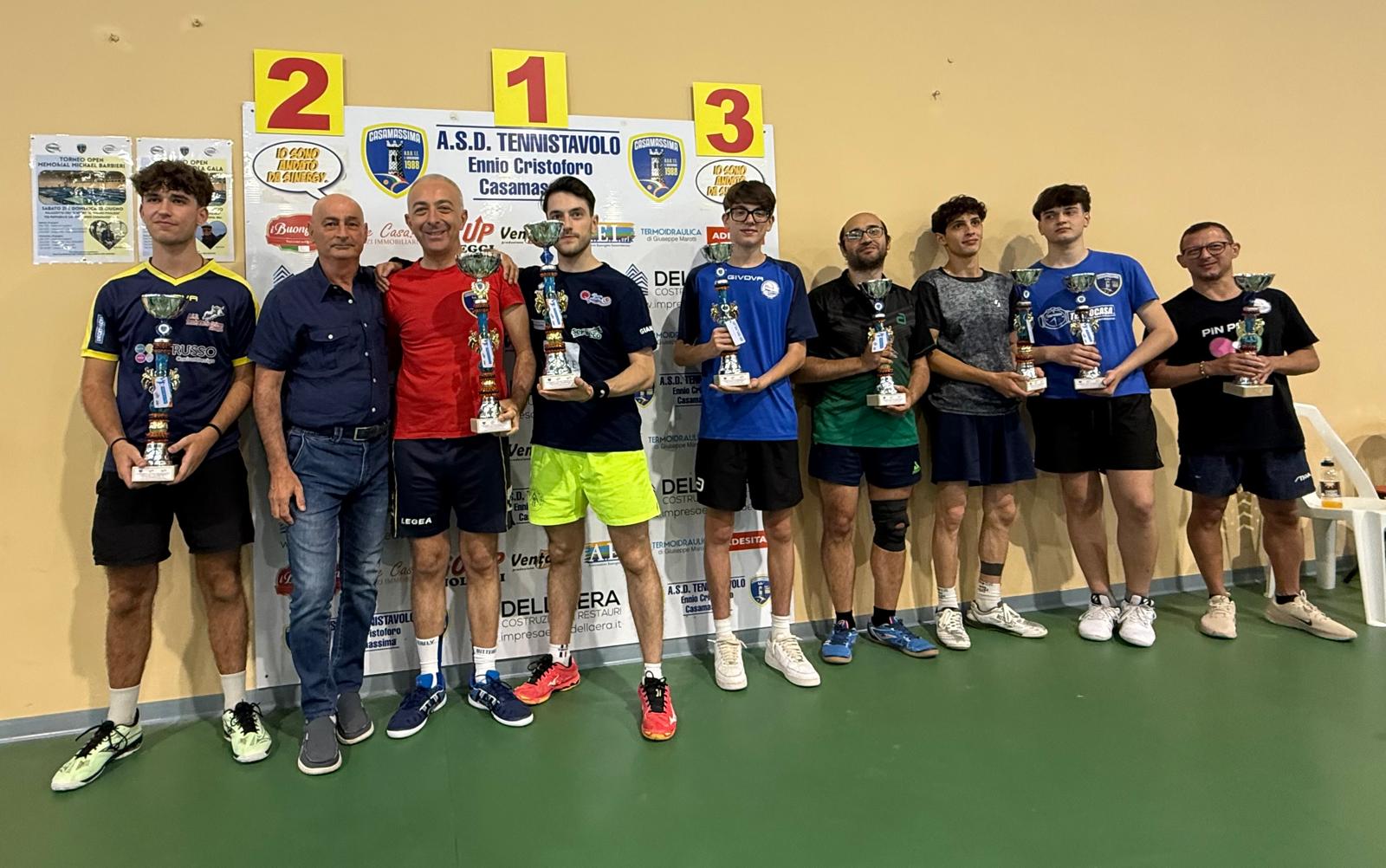 Open Memorial Michael Barbieri a Casamassima 21 22 giugno 2025 podio del singolare Over 453 maschile Over 51 femminile