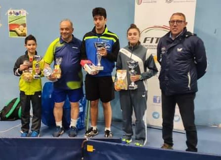 Open di Belpasso 26 dicembre 2023 podio del singolare Over 2000 maschile 120 femminile