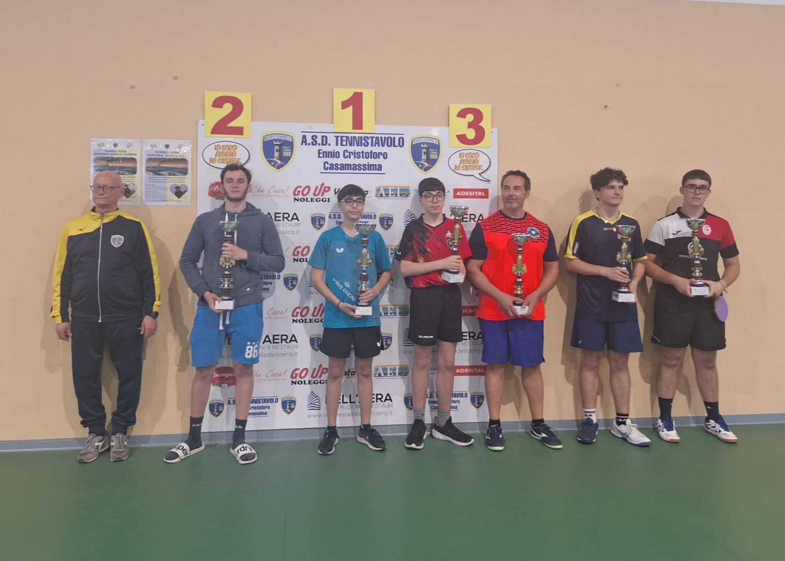Open di Casamassima 10 11 maggio 2025 podio del singolare Over 5000 maschile Over 300 femminile