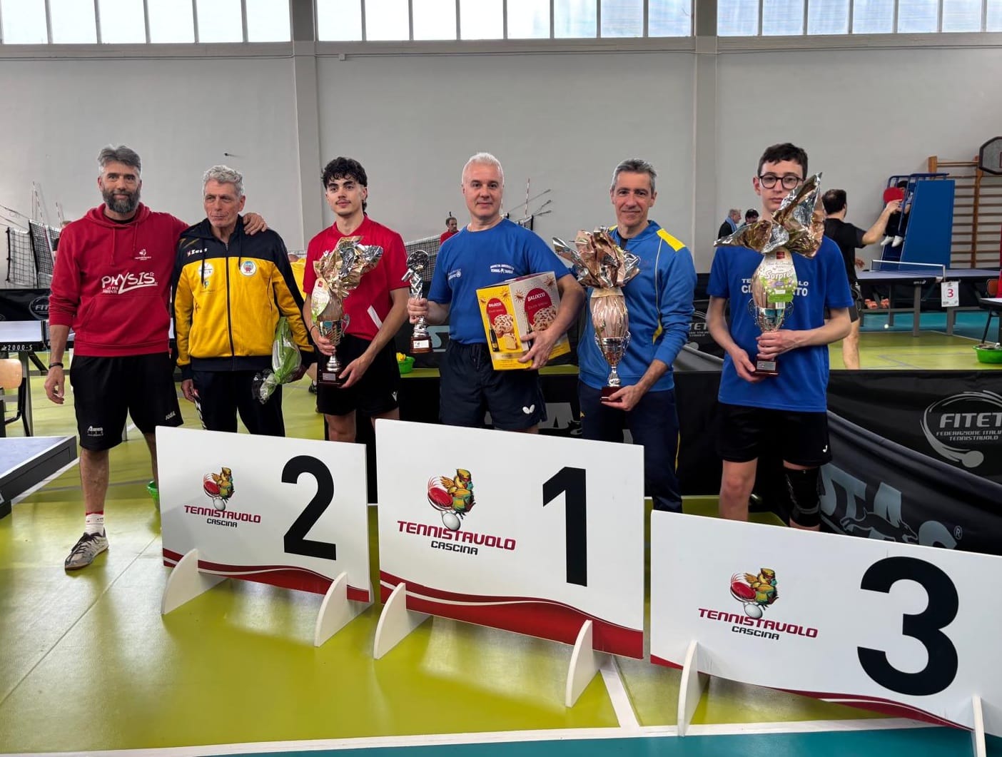 Open di Cascina 19 aprile 2025 podio del singolare Over 3500 maschile Over 199 femminile